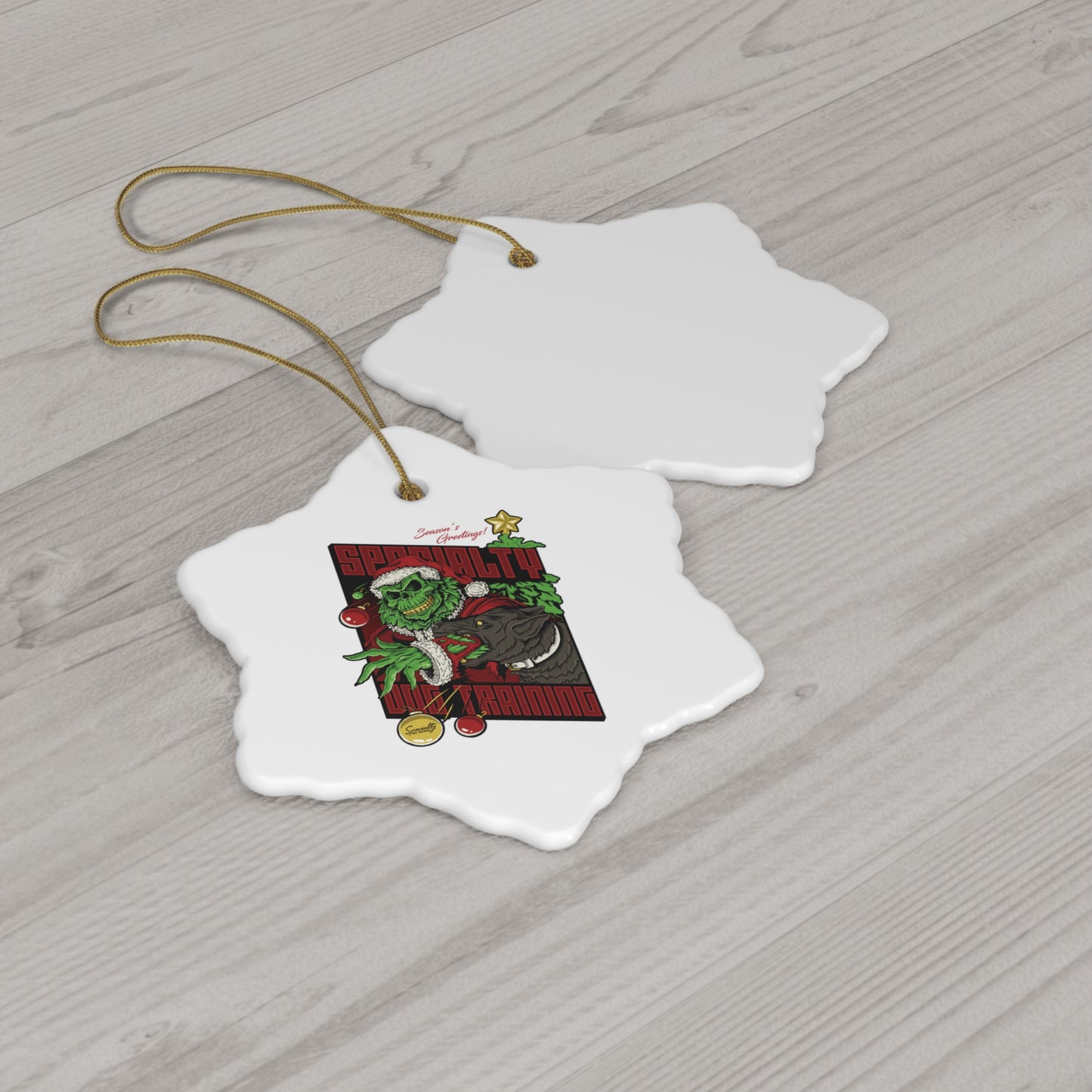 Holiday Grinch Decoy - Ceramic Ornament, 3 Shapes