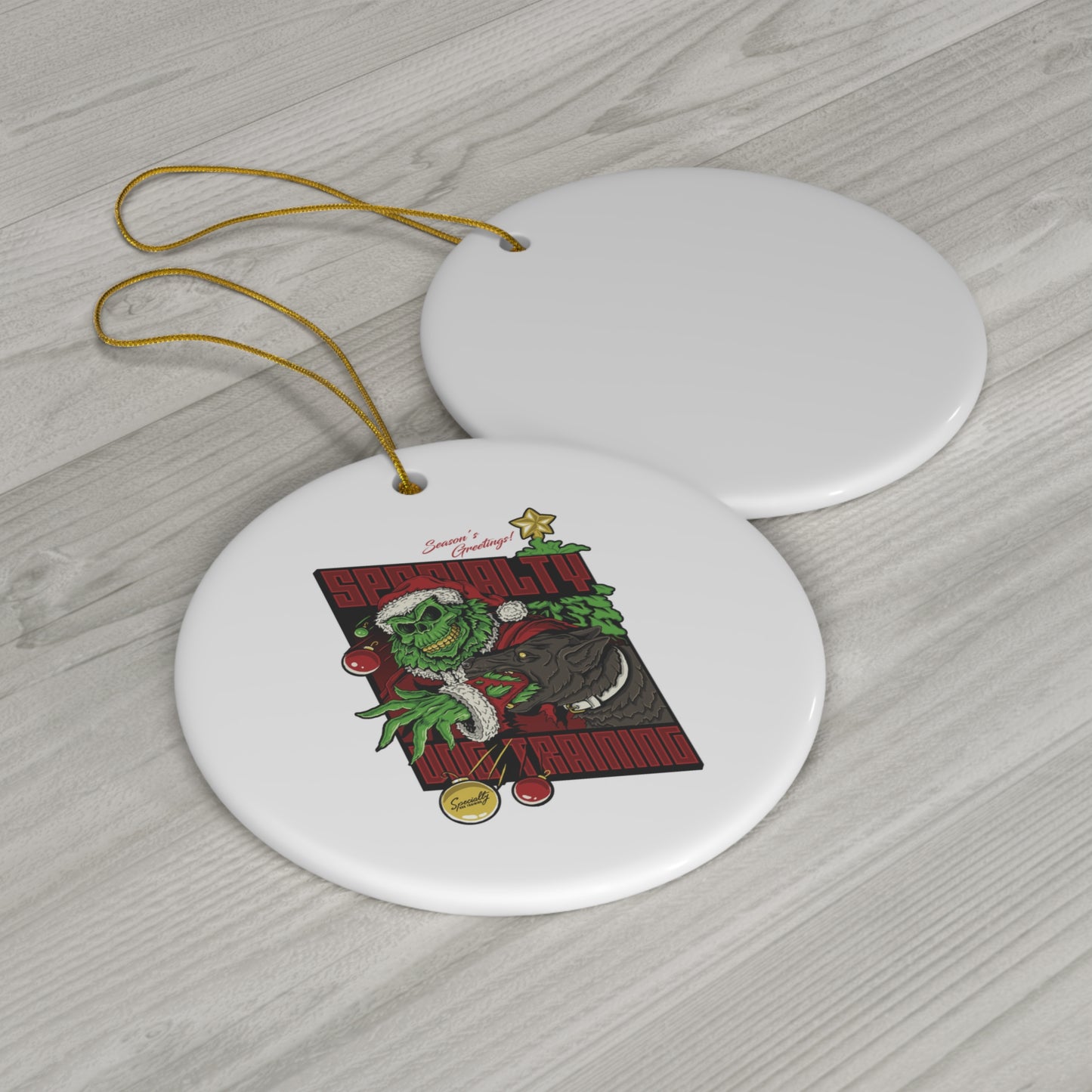 Holiday Grinch Decoy - Ceramic Ornament, 3 Shapes