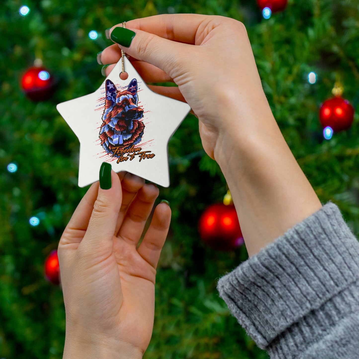 Freedom Isn't Free - Ceramic Holiday Ornament, 4 Shapes