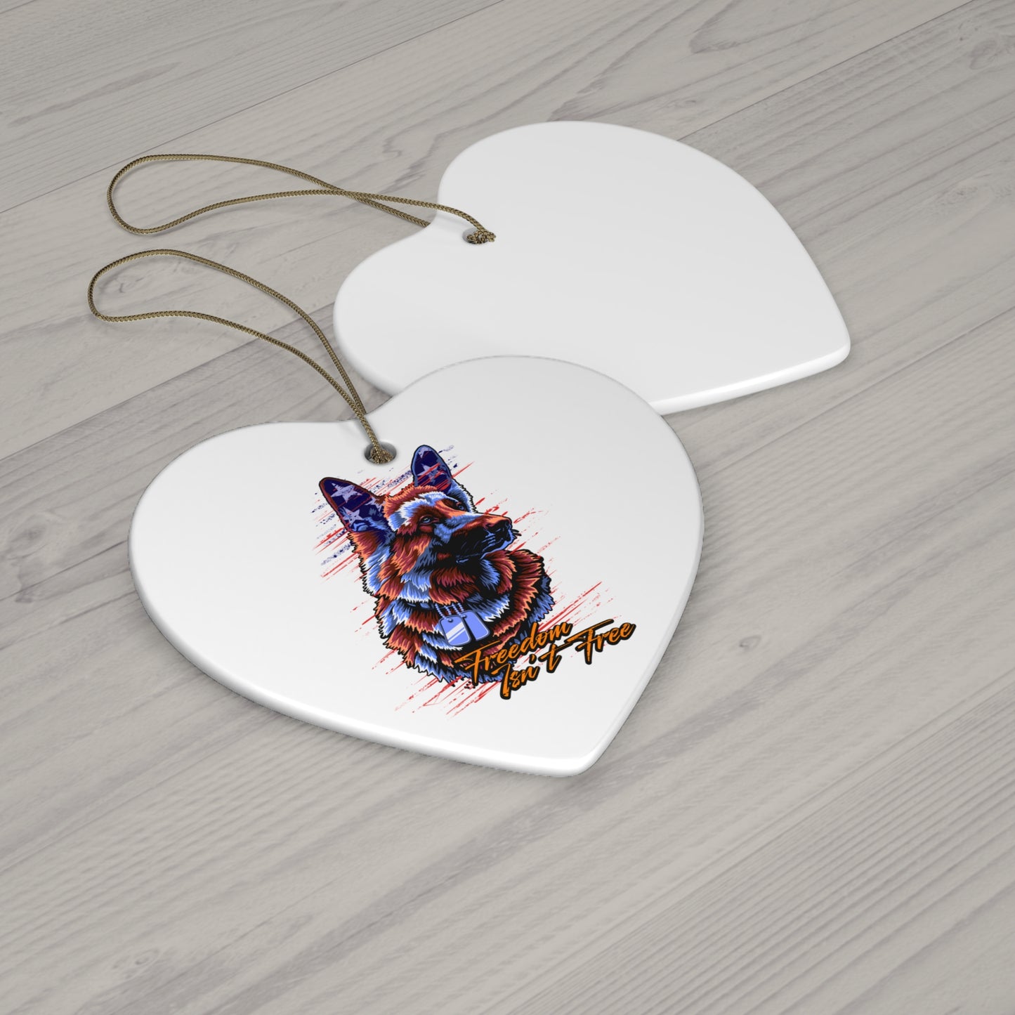 Freedom Isn't Free - Ceramic Holiday Ornament, 4 Shapes