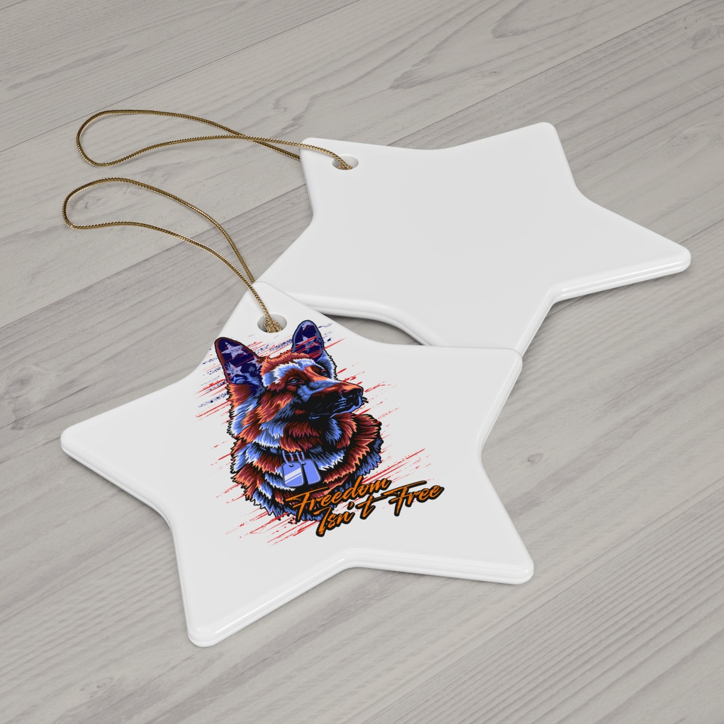 Freedom Isn't Free - Ceramic Holiday Ornament, 4 Shapes